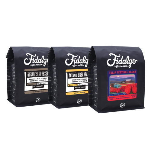 Fidalgo Coffee Value Pack #3 Organic Variety Pack,12-oz Whole Bean, 3 Pack