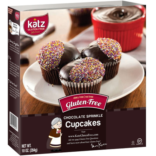 Katz Gluten Free Chocolate Sprinkle Cupcakes | Gluten Free, Dairy Free, Nut Free, , Kosher | (3 Pack, 9.9 Ounce Each)