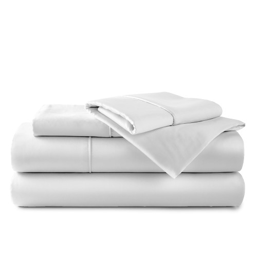 Aireolux 600 Thread Count 100% Cotton Ultra Soft Sateen Sheet Sets Queen White