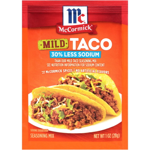 Mccormick Mild Taco Seasoning Mix - 30% Less Sodium, 1 Oz
