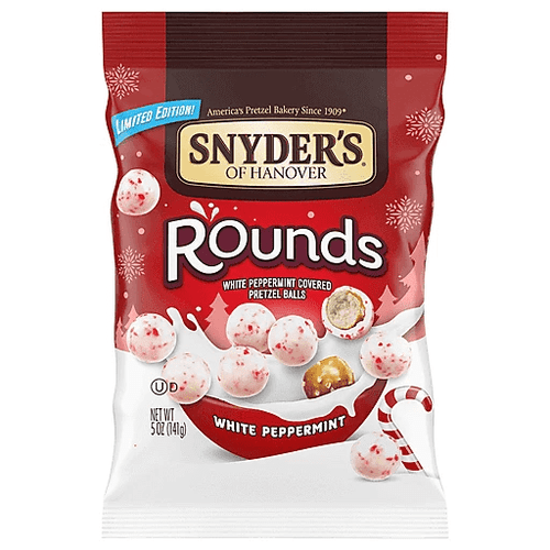 Snyder's Of Hanover White Peppermint Pretzel Rounds, 4-pack 5 Oz. Bags