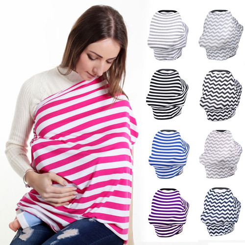 Nursing Cover Breast Feeding Privacy Cover - Baby Car Seat Canopy - Nursing Pads, Pouch & Gift Pack Set - Shopping Cart, Stroller, Carseat Covers For Girls And Boys - Best Multi-us