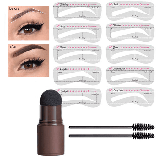 Eyebrow Stencil Kit Eyebrow Stamp Kit Eeybrow Print One Step Natural Powder Stamp Shaping Kit