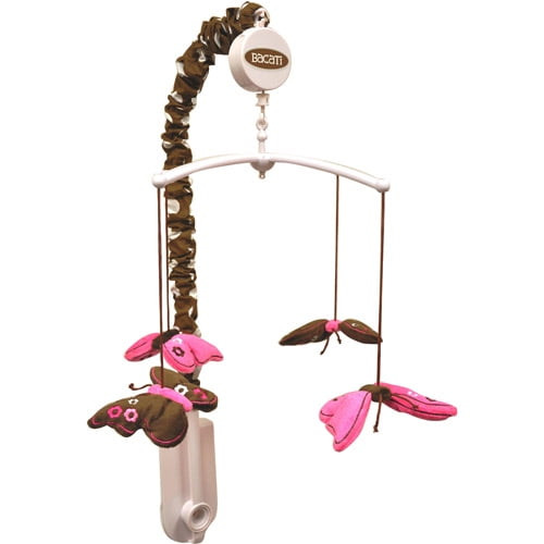 Bacati - Musical Mobile With Hanging Toys, Butterflies