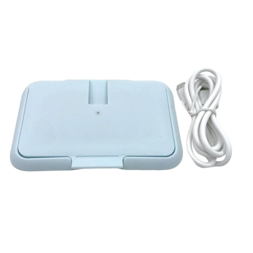 Electric Baby Kids Wipe Warmer Napkin Heating Box Tissue Paper Warmer Usb Charging Light Blue
