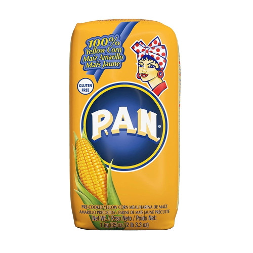 P.a.n. Yellow Corn Meal – Pre-cooked Gluten Free And Kosher Flour For Arepas, 1 Kilogram (35 Ounces / 2 Pounds 3.3 Ounces)