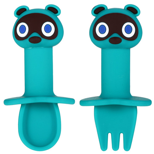 Hemoton 2pcs Baby Fork Spoon Set Adorable Cartoon Spoon Fork Baby Feeding Tableware