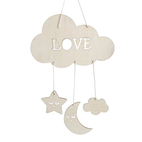 Bestoyard Nursery Ceiling Mobile Clouds Moon Stars Ceiling Hanging Decorations For Baby Shower Baby Nursery Room