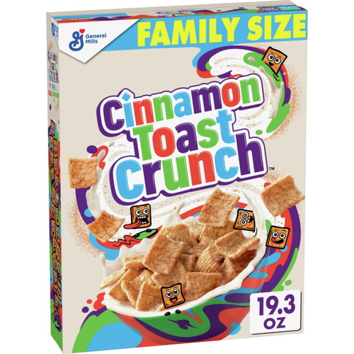 Cinnamon Toast Crunch Whole Grain Breakfast Cereal, Family Size, 19.3 Oz