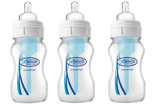 Dr. Brown's Natural Flow, Reduces Colic, Spit Up, Burping And Gas, Baby Bottles, Wide Neck, 8 Oz (pack Of 3)