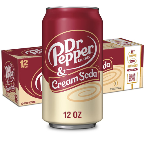 Dr Pepper & Cream Soda, 12 Fl Oz Cans, 12 Pack