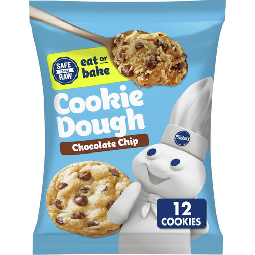 Pillsbury Ready To Bake Refrigerated Chocolate Chip Cookie Dough, 12 Ct., 16 Oz.