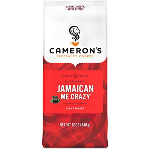 Camerons Coffee Roasted Ground Coffee Bag, Flavored, Jamaican Me Crazy, 12 Ounce