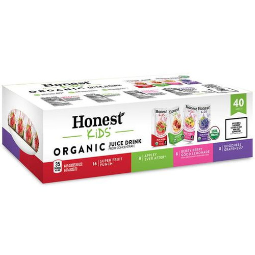Honest Kids Organic Fruit Juice Drink Boxes Variety Pack (6oz / 40pk)