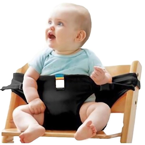 Baby Portable Chair Seat Belt Dining Chair Safety Belt High Chair (black)