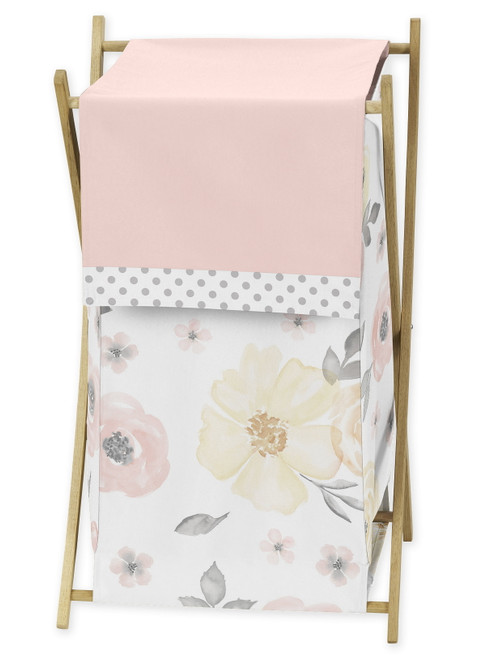 Watercolor Floral Yellow And Pink Laundry Hamper By Sweet Jojo Designs