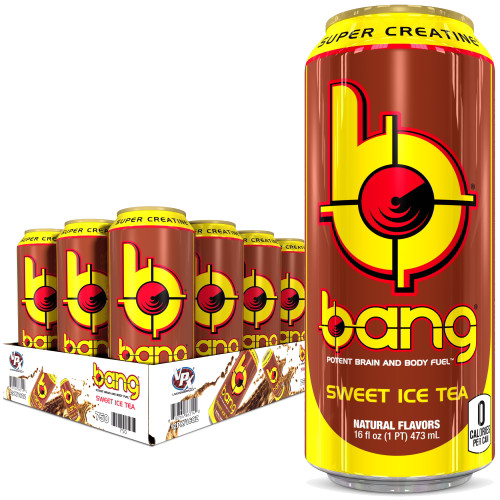 Bang Sweet Tea Ice Tea Energy Drink With Super Creatine, 16 Oz Cans, 12 Count