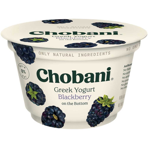 Chobani Non Fat Blackberry Greek Yogurt, 5.3 Ounce -- 12 Per Case.