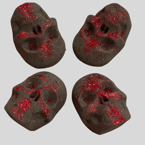 Lavender Black Skull Shower Steamers, 4 Pack, Smell' N Bomb, Stress Relief, Aromatherapy, Self Care, Bath Bomb, 6oz