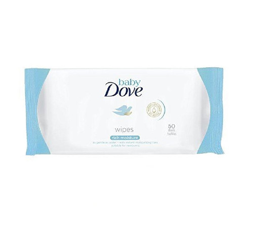 Dove Baby Wipes, Rich Moisture, As Gentle As Water, Suitable For Newborns, 50 Ct + Makeup Blender Sponge