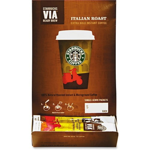 Starbucks Via Ready Brew Italian Roast Instant Coffee, 50 Ct