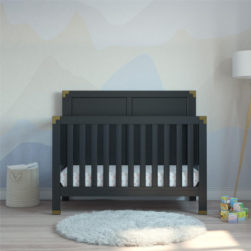 Baby Relax Miles 5-in-1 Convertible Crib, Nursery Furniture, Black