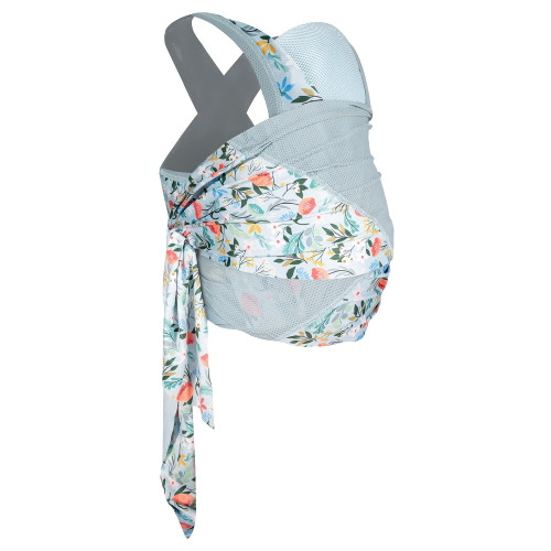 Boppy Newborn Baby Carrier Comfyhug | Blue Floral, Hardware Free | Hybrid Wrap | 2 Carrying Positions, 0m+ 5-20lbs | Size Inclusive, Infant Carrier For Bonding