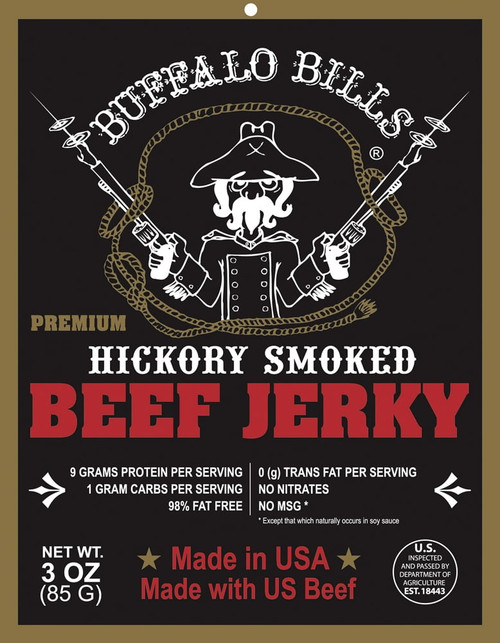 Buffalo Bills 3oz Premium Hickory Beef Jerky Pack (hickory Smoked Beef Jerky Made From Top Round)