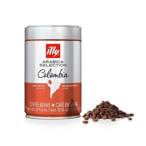 Illy Arabica Selection Whole Bean Colombia Coffee, 8.8 Oz, Single Tin