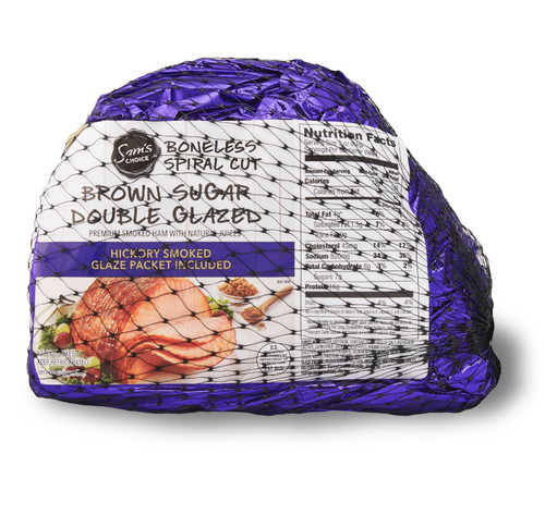 Sam's Choice, Pork, Spiral-cut, Boneless, Brown Sugar Double Glazed Ham, 2.0 - 4.8lbs