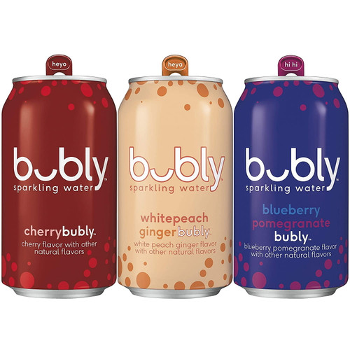Bubly Sparkling Water, Red White And Blue Variety Pack, 12 Fl Oz Cans (18 Pack)