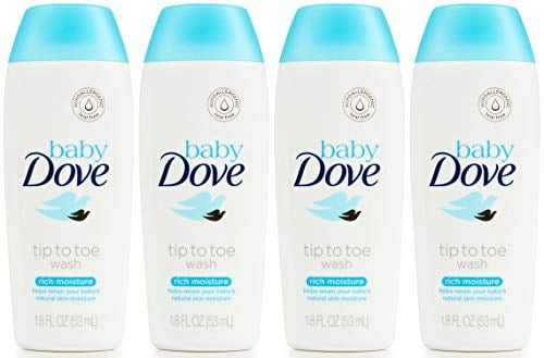 Baby Dove Tip To Toe Wash, Rich Moisture, Travel Size, 1.8 Ounce (pack Of 4)