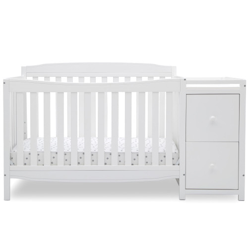 Delta Children Mason 6-in-1 Convertible Crib And Changer, Greenguard Gold Certified, Bianca White