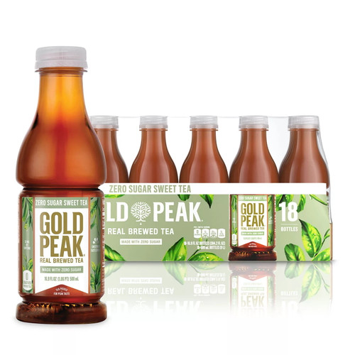 Gold Peak Tea Zero Sugar Sweet Tea, 16.9 Fluid Ounce (pack Of 18)