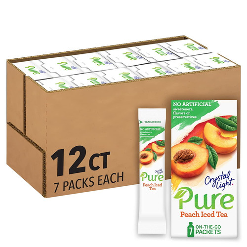 Crystal Light Pure Peach Iced Tea On-the-go Powdered Drink Mix 84 Count