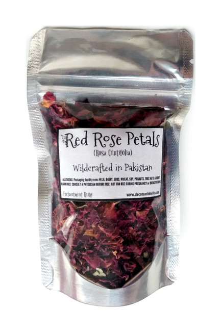 Reiki Charged Red Rose Petals Rosa Centifolia Wildcrafted In Pakistan Loose Leaf Dried Flower 0.25 Oz Bag Small Sample Tea
