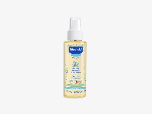 Mustela Baby Oil - Moisturizing Oil For Massage - With Natural Avocado, Pomegranate & Sunflower Oil - 3.38 Fl. Oz.
