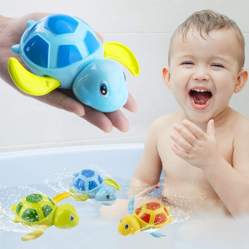 Baby Bath Toys,baby Bathtub Wind Up Turtle Toys, Cute Fun Multi Colors Floating Bath Animal Toys For Kids Toddlers, Child Pool, Swimming Clockwork Water Toys For Boys And Girls