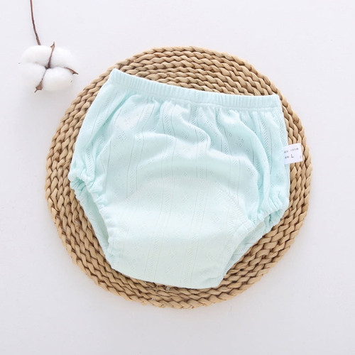 Baby Reusable Diapers Cotton Training Pants Toddler Potty Training Underwear For Baby Girl And Boy  L Green