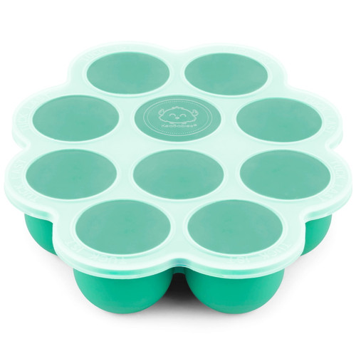 Keababies Silicone Baby Food Freezer Tray With Easy Clip-on Lid - Baby Food Freezer Tray (alpine Green)