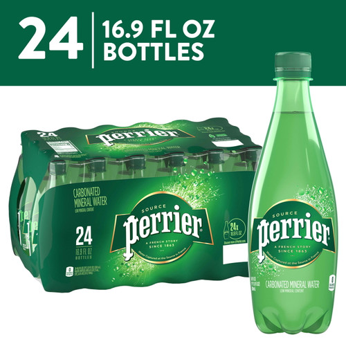 Perrier Sparkling Water, 405.6 Fl Oz, 24 Pack Plastic Bottles