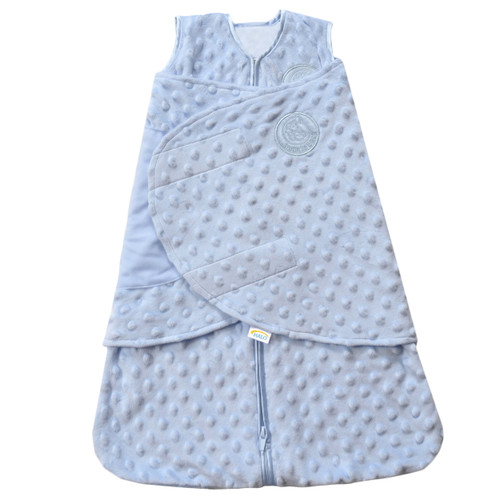 Halo Sleepsack Swaddle, Velboa, Blue Plush Dots, Newborn