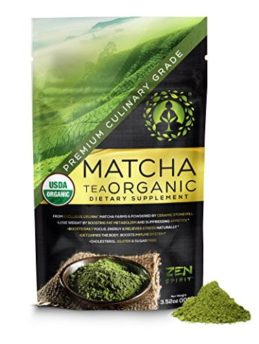Organic Matcha Green Tea Powder - Japanese Matcha Powder Culinary Grade, Unsweetened & Sugar Free - Usda & Vegan Certified - 100g (3.52 Oz) - Perfect For Baking, Smoothies, Latte, Iced Tea.
