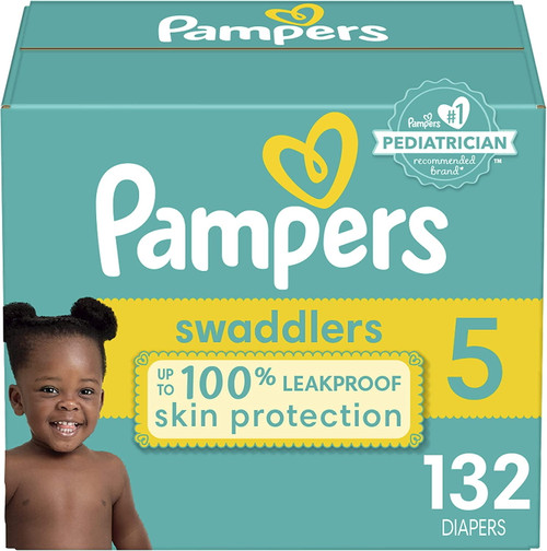 Diapers Size 5, 132 Count - Pampers Swaddlers Disposable Baby Diapers, (packaging May Vary)
