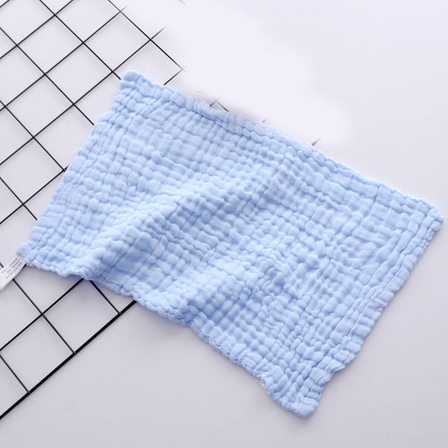 Multipurpose Muslin Burp Cloth 6 Layers Extra Absorbent And Soft Towel Children's Cotton Hand Washcloths Blue