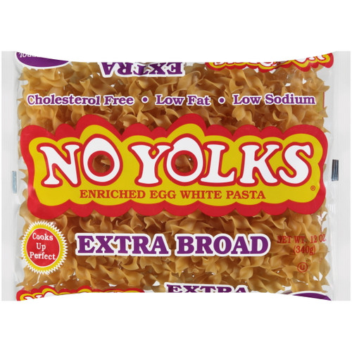 No Yolks Extra Broad Egg White Noodles, 12 Ounce Bag