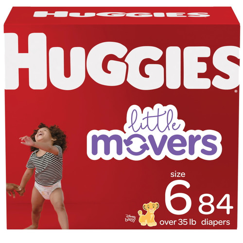 Huggies Little Movers Wetness Indicator Hypoallergenic Lotion Free Latex Free Chlorine Free Paraben Free Diapers - Size 6, 84 Count
