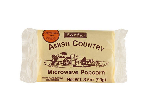 Amish Country Popcorn | Old Fashioned Microwave Popcorn | 10 Bags Ladyfinger Butter | Non-gmo, Gluten Free, Microwaveable And Kosher (10 Bags)