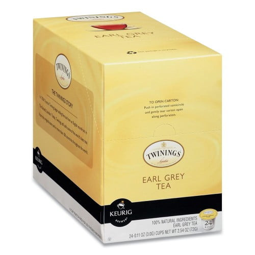 New Twinings Tea K-cups, Earl Grey, 0.11 Oz K-cups, 24/box,each