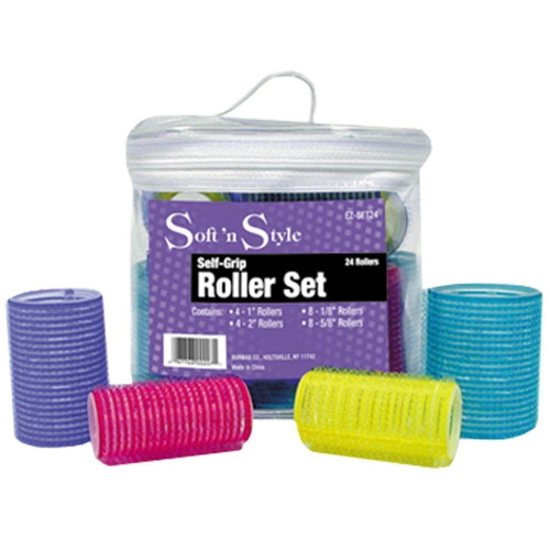 Soft 'n Style Grip Roller S Assorted Sizes 24 Zip Bag - Hc-ezset24